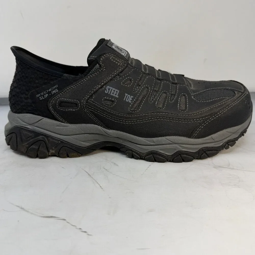 Skechers Slip-ins Cankton Faison Steel Toe Work Shoes Mens 10.5 Black 200211/BLK